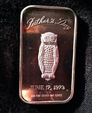Fathers Day Owl.  999 Silver Bar June 17,  1973 photo