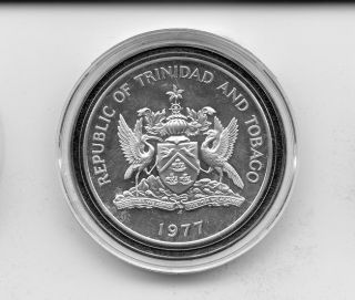 1977 $10 (trinidad And Tobago) Sterling Silver Coin 06 photo