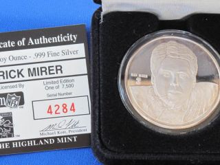 1994 Highland Rick Mirer Proof Silver Art Medal Nfl E2777 photo