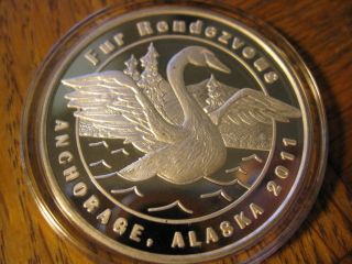 Alaska 1 Oz.  99 Fine Silver 2011 Anchorage Fur Rondevous Medallion photo