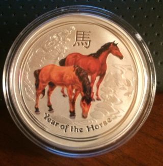 2014 Year Of The Horse One Ounce Silver 0.  999 Fine Plus Bonus photo