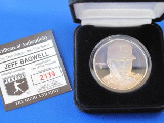 Highland Jeff Bagwell Proof Silver Art Round Mlb E2809 photo