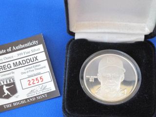 Highland Greg Maddux Proof Silver Art Medal Mlb E2811 photo