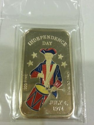 1oz Independence Day Silver Bar Enameled photo