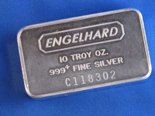Engelhard.  999 Silver 10 Oz Ingot Bar Struck Type B4108l photo