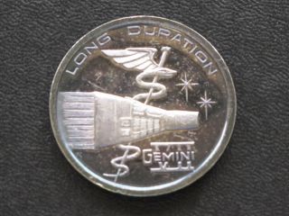 Gemini Vii Silver Art Round U.  S.  Man In Space A1819l photo