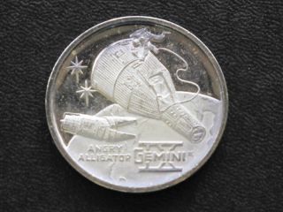 Gemini Ix Silver Art Round U.  S.  Man In Space A1820l photo