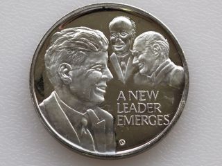 A Leader Emerges Legacy Of John F Kennedy Silver Art Round D1919 photo