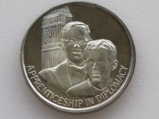 Apprenticeship In Diplomacy Legacy Of John F Kennedy Silver Art Round D1916 photo