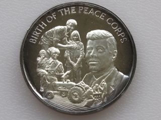 Birth Of The Peace Corps Legacy Of John F Kennedy Silver Art Round D1917 photo