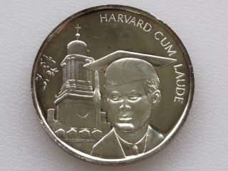 Harvard Cum Laude Legacy Of John F Kennedy Silver Art Round D1880 photo