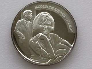 Jacqueline Bouvier Kennedy Legacy Of John F Kennedy Silver Art Round D1903 photo