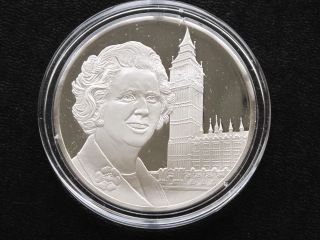 Margaret Thatcher Heads British Political Party Silver Medal Franklin D1931 photo