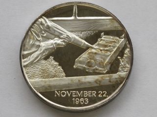 November 22,  1963 Assassination Legacy Of John F Kennedy Silver Art Round D1873 photo