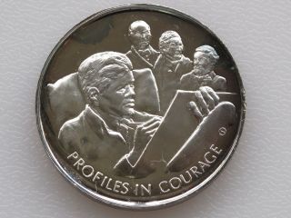 Profiles In Courage Legacy Of John F Kennedy Silver Art Round D1909 photo