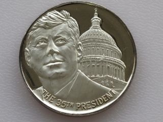 The 35th President Legacy Of John F Kennedy Silver Art Round D1921 photo