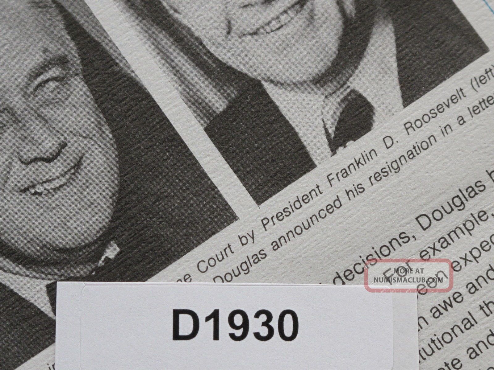 William O Douglas Retires From Supreme Court Silver Medal Franklin D1930