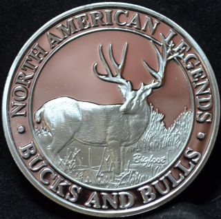 N.  American Hunting Club - Bucks & Bulls - Bigfoot - 1 Troy Ounce 999 Fine 1619 photo