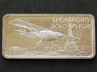 Lindbergh ' S Solo Flight Silver Art Bar Serial 7500 Hamilton C4521 photo