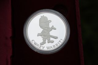 1990 Limited Edition Proof Silver Coin (1 Oz, .  999 Fine) Featuring Elmer Fudd photo