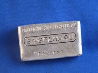 Engelhard.  999 Silver 10 Oz Ingot Bar Poured Type B4202 photo