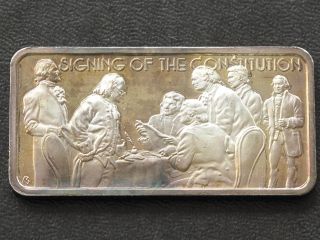 Signing Of The Constitution Silver Art Bar Serial 7571 Hamilton C4528 photo