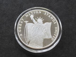 A Great Nation Stands United Silver Art Round 1 Troy Ounce C0305 photo