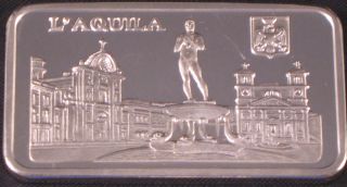 Pamp Suisse Italian City Of L ' Aquila (the Eagle) Coat Of Arms Silver Art Bar photo
