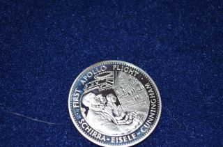 1969 Apollo First Flight Danbury Men In Space Silver Medal photo
