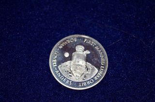 1969 First Manned Lunar Orbit Danbury Men In Space Silver Medal photo
