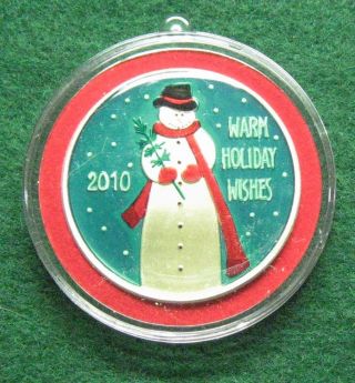 2010 Enameled Christmas Ornament 1 Troy Ounce 999 Silver Round Shipped L772 photo
