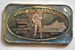 1973 Daniel Boone Commemorative 1 Ounce Silver Bar photo