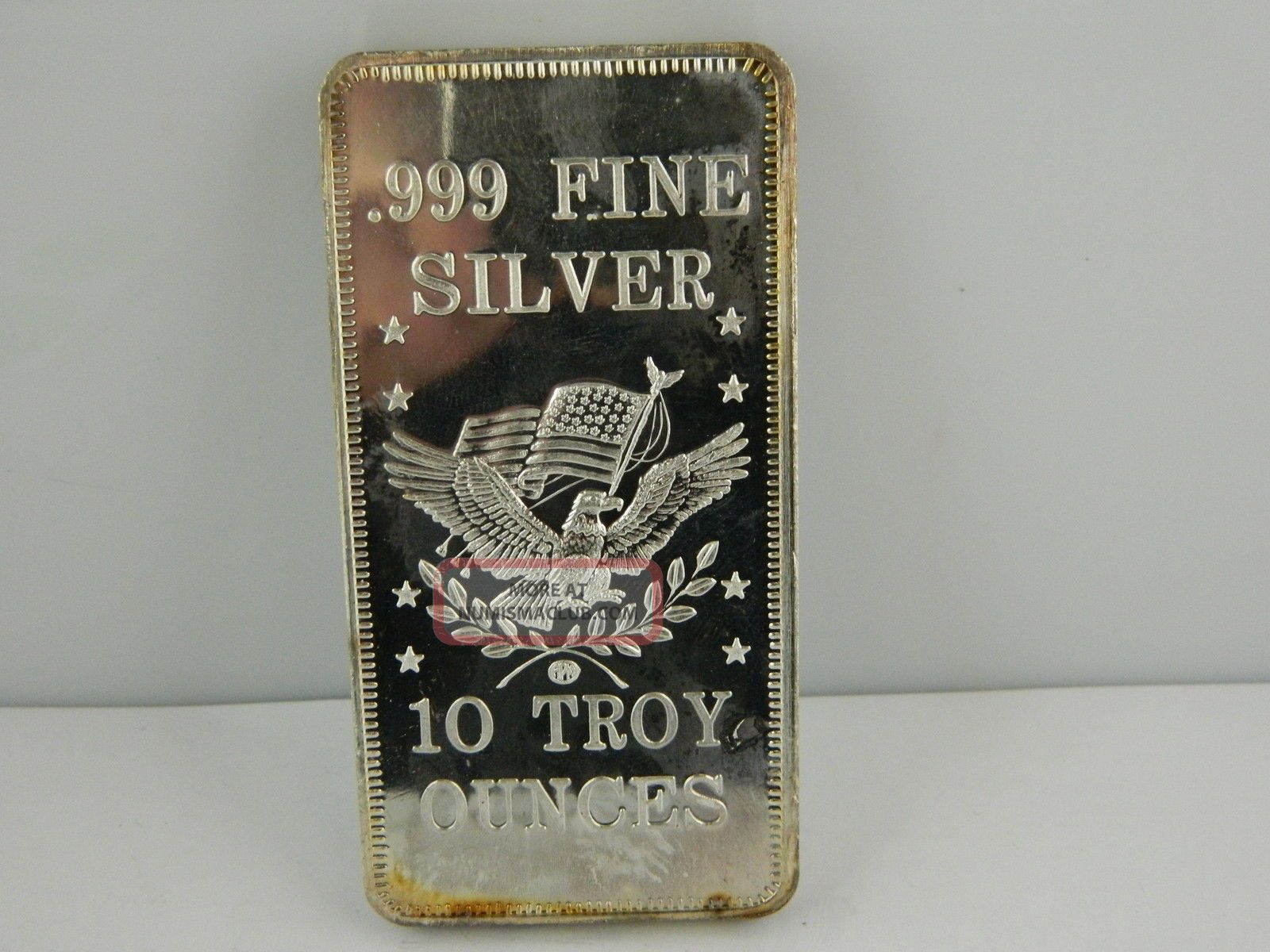 Amp 10 Troy Oz. 999 Fine Silver Bar. Gs121