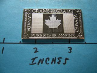 Canada Leaf Flag Silver Producer 999 Silver Vintage 1974 Art Bar Rare 2 photo