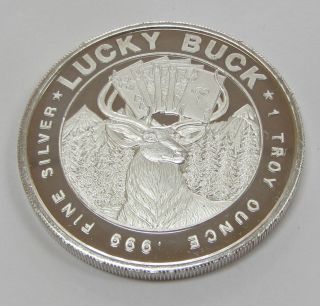 Lucky Buck Central City Colorado Casino Gambling 1 Oz.  999 Fine Silver Round photo
