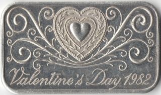 Valentine ' S Day 1982 Madison.  999 1 Ounce Silver Bar W@w photo