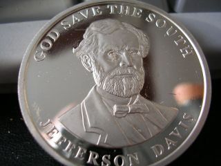 $50 Silver Community Dollar Jefferson Davis 1oz Silver photo