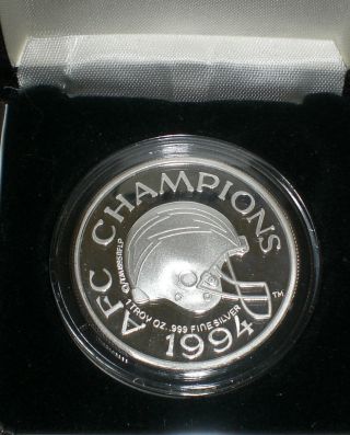One 1994 Chargers Afc Champions Silver Round Low Mintage photo