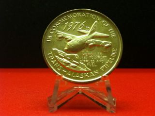 1976 Trans - Alaskan Pipeline Commemorative Medallion 1 Troy Oz.  999 Silver Round photo