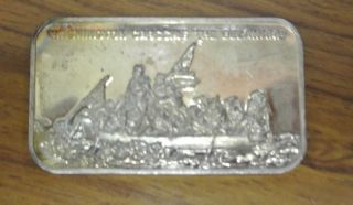 Washington Crossing Delaware U S Coinage Corp.  1973.  999 Fine Silver Art Bar photo