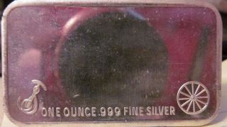 1 - Oz.  999 Silver Art Bar - 