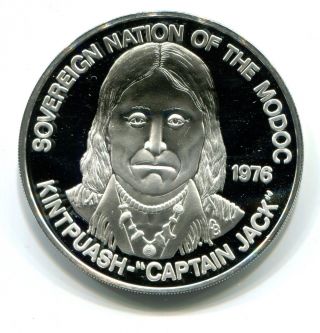 1 Oz Native American Silver Round.  999 - Sovereign Nation Of The Modoc photo