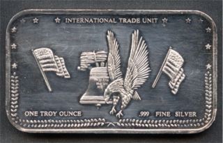 International Trade Unit 1 Oz.  Silver Bar (no Tax) photo