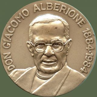 Don Giacomo Alberione Commemorative Silver 1884 - 1984 (69.  5 Grams 50mm Diameter) photo