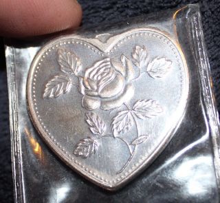 Rare Heart Shaped Especially For You.  999 Fine Silver One Troy Ounce photo