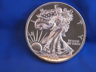 1986 Giant Commemorative American Silver Eagle 12 Troy Oz.  999 Fine B4057l photo