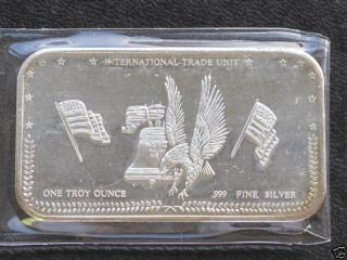 International Trade Silver Art Bar 1 Troy Oz.  T9135l photo