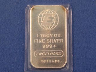 Engelhard.  999 Silver 1 Oz Ingot Bar B5515l photo