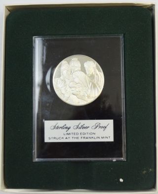 1972 Franklin Adoration Of The Magi Silver Proof Coin Box Cert photo