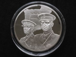 Prince Juan Carlos Assumes Power In Spain Silver Medal Franklin D1936 photo